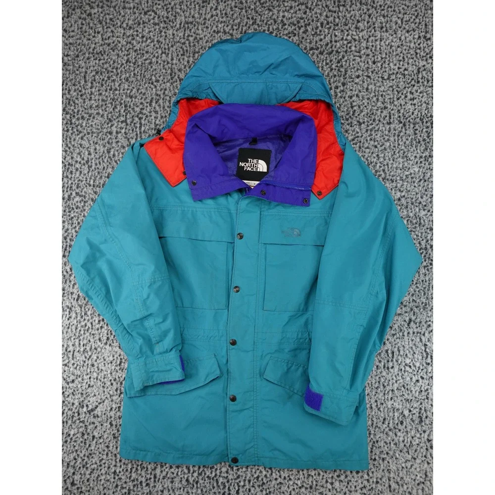 The North Face Mountain Light Jacket Mens Small Teal Purple Good Vintage 90s USA